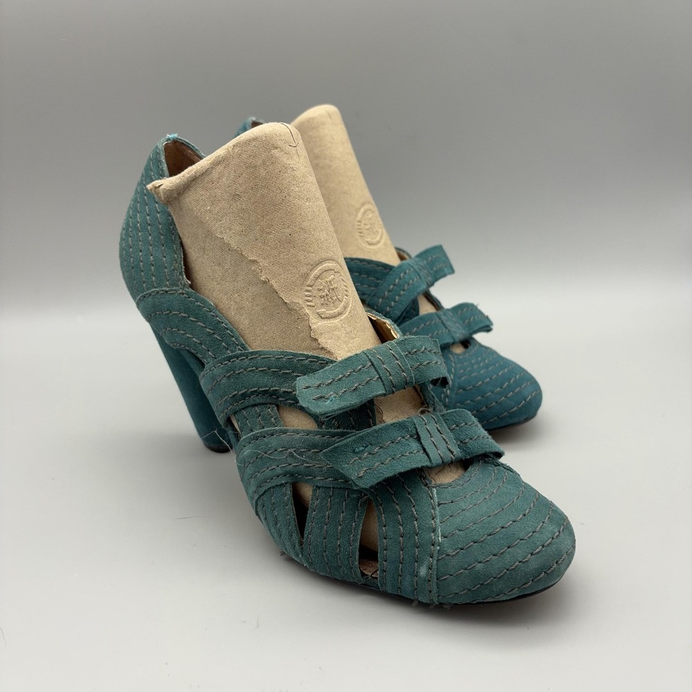 Seychelles Shoes Womens Size 8 Blue Suede Refined Edition Bow Pumps Heels